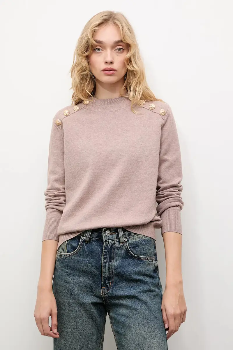 maglione in cashemire donna colore beige