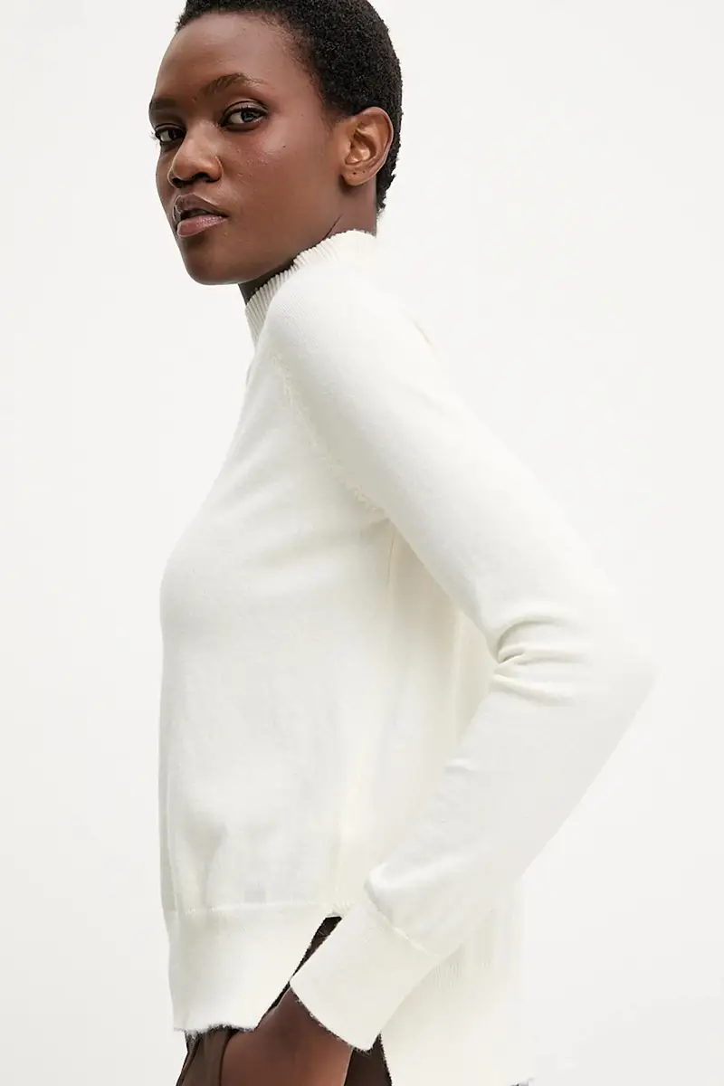 maglione in cashemire donna colore beige miniatura 4