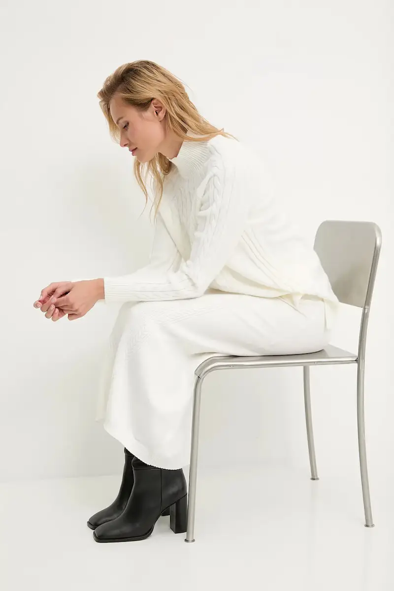 maglione in cashemire donna colore beige miniatura 4