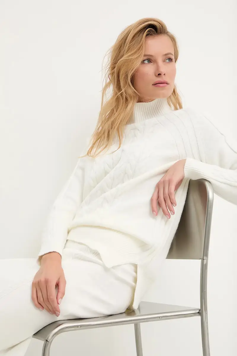 maglione in cashemire donna colore beige