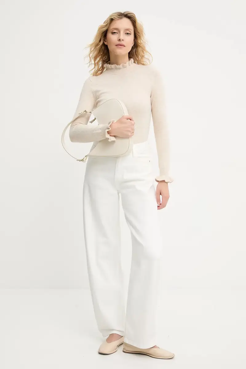 maglione in cashemire donna colore beige miniatura 2