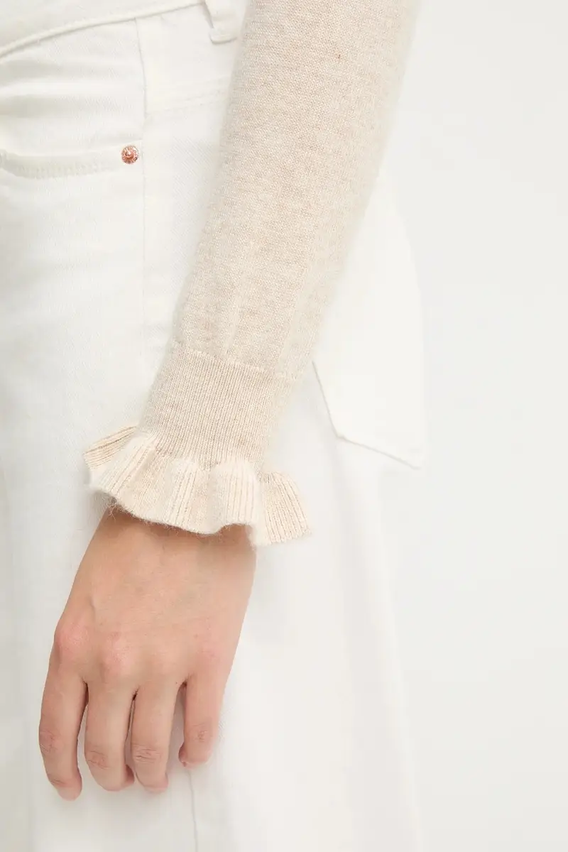 maglione in cashemire donna colore beige miniatura 5