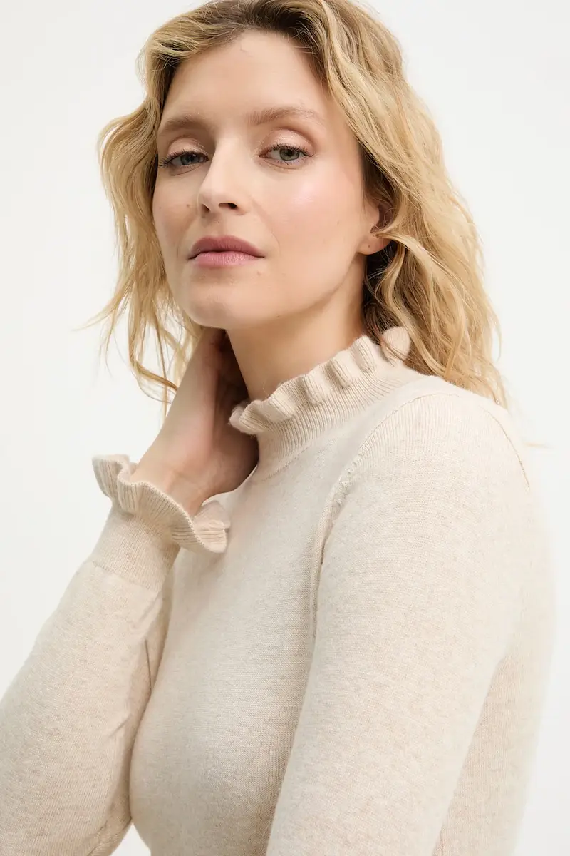 maglione in cashemire donna colore beige