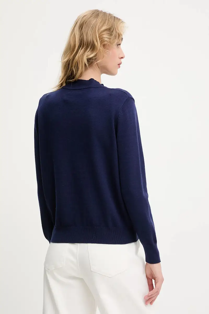 maglione in cashemire donna colore blu navy miniatura 3