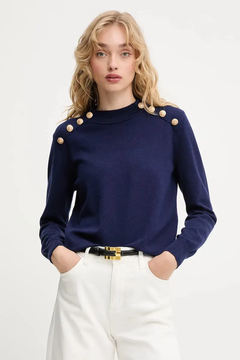 maglione in cashemire donna colore blu navy