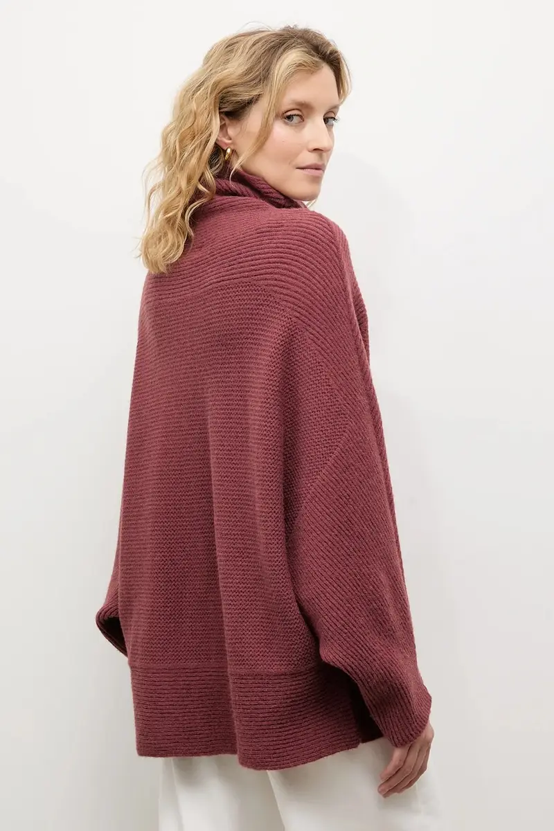 maglione in cashemire donna colore granata miniatura 3