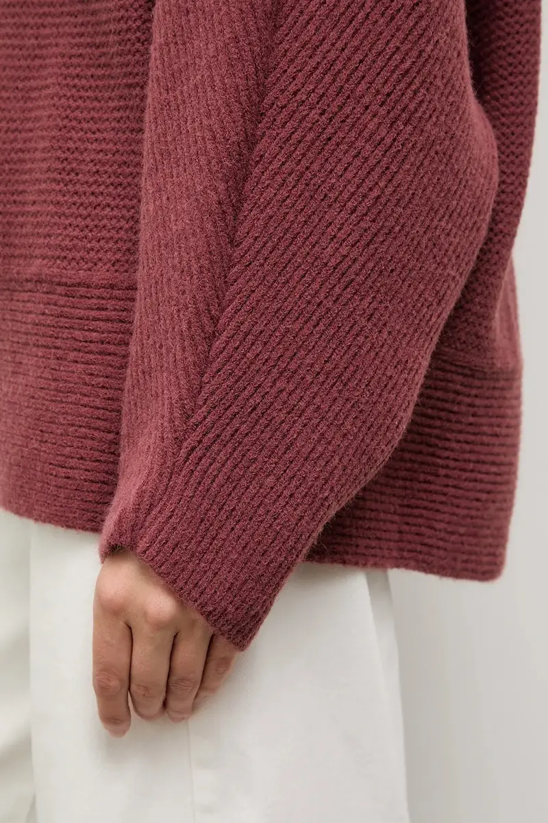 maglione in cashemire donna colore granata miniatura 5