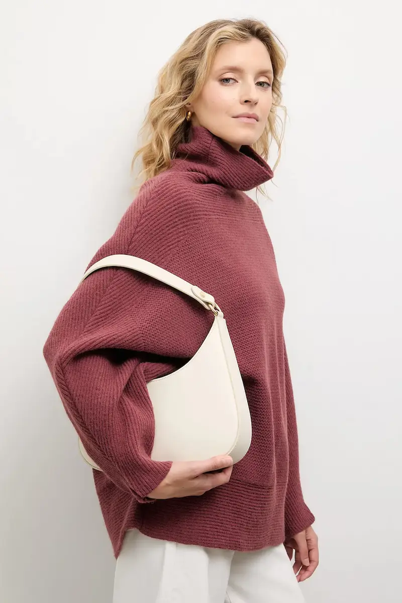 maglione in cashemire donna colore granata