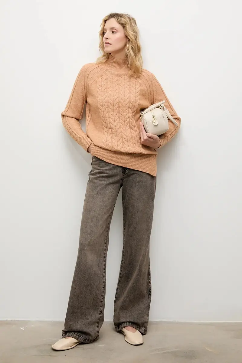 maglione in cashemire donna colore marrone miniatura 2