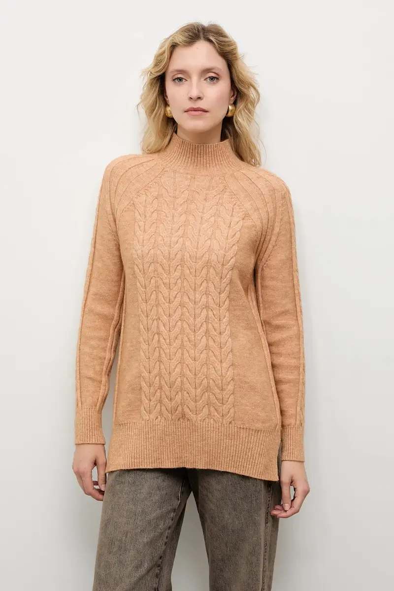 maglione in cashemire donna colore marrone miniatura 5