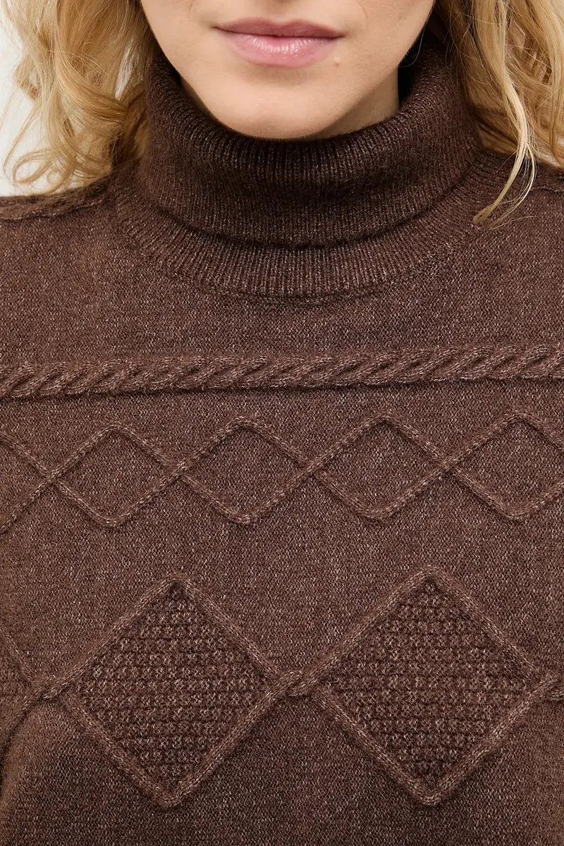 maglione in cashemire donna colore marrone miniatura 5