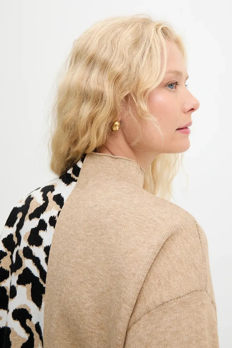 maglione in cashemire donna colore marrone miniatura 5