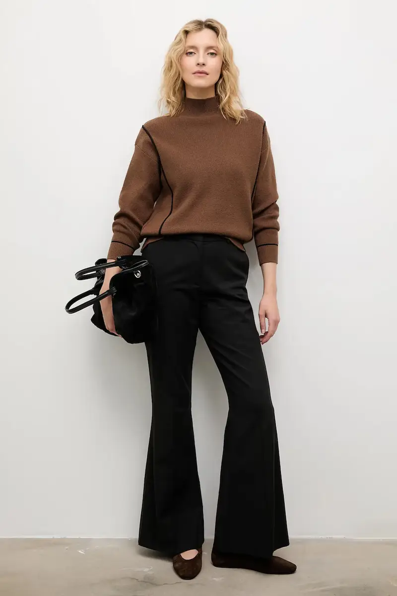 maglione in cashemire donna colore marrone miniatura 2