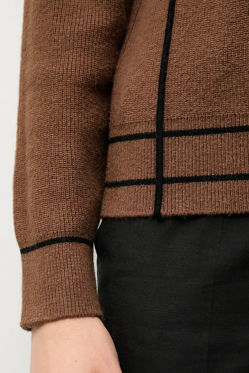 maglione in cashemire donna colore marrone miniatura 5