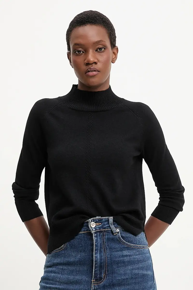 maglione in cashemire donna colore nero miniatura 4