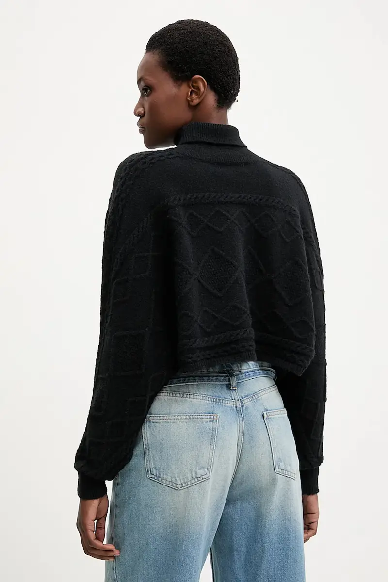 maglione in cashemire donna colore nero miniatura 3