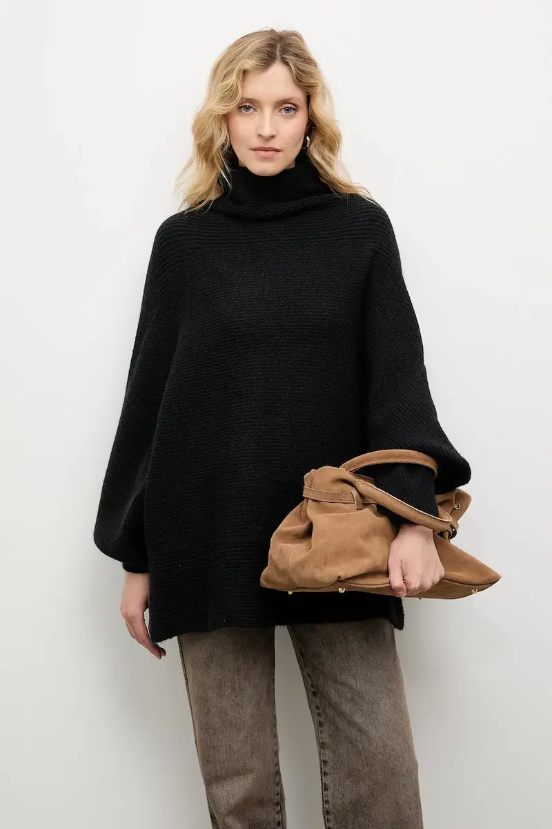 maglione in cashemire donna colore nero miniatura 2