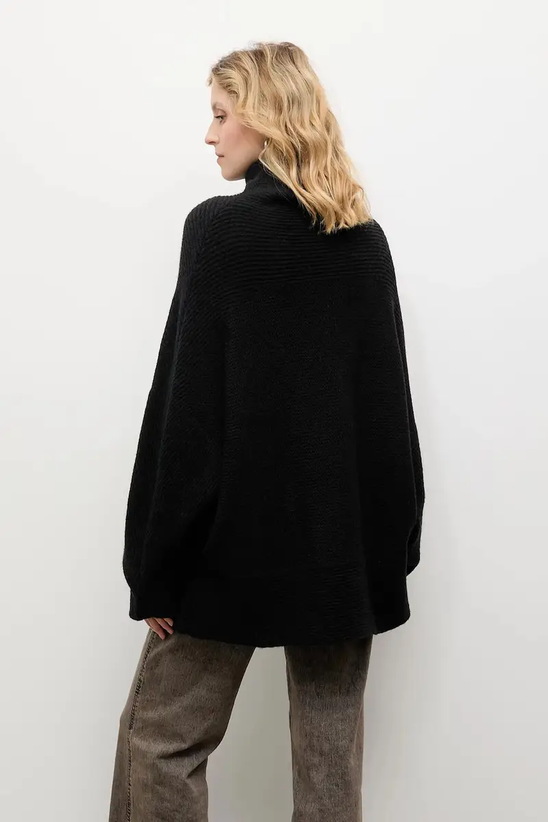 maglione in cashemire donna colore nero miniatura 3