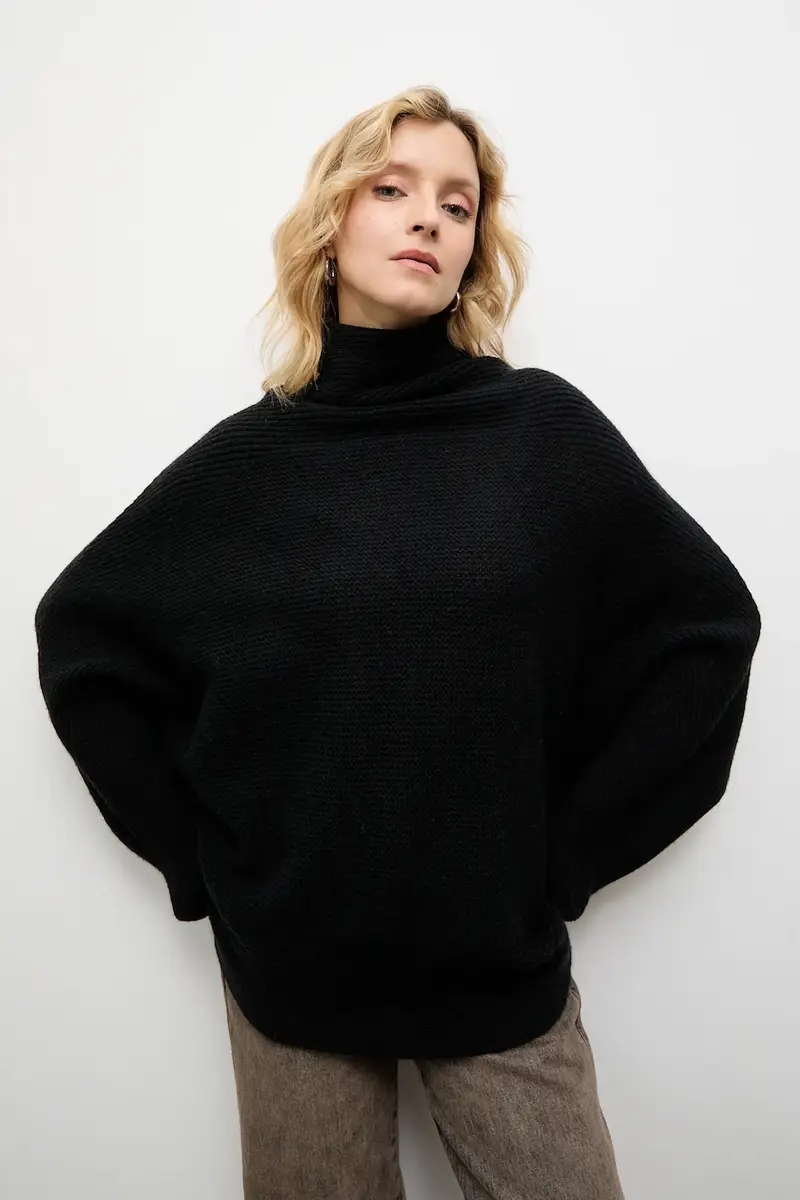 maglione in cashemire donna colore nero miniatura 4