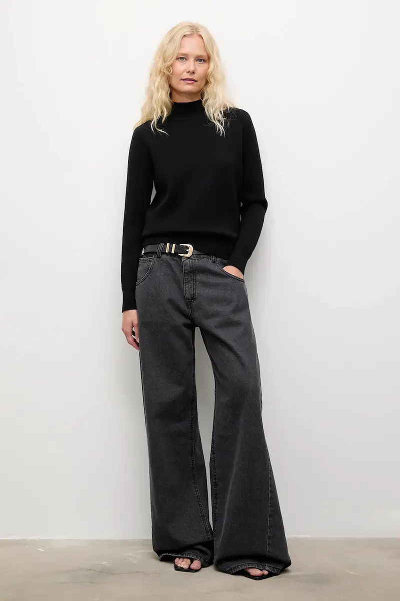 maglione in cashemire donna colore nero miniatura 2