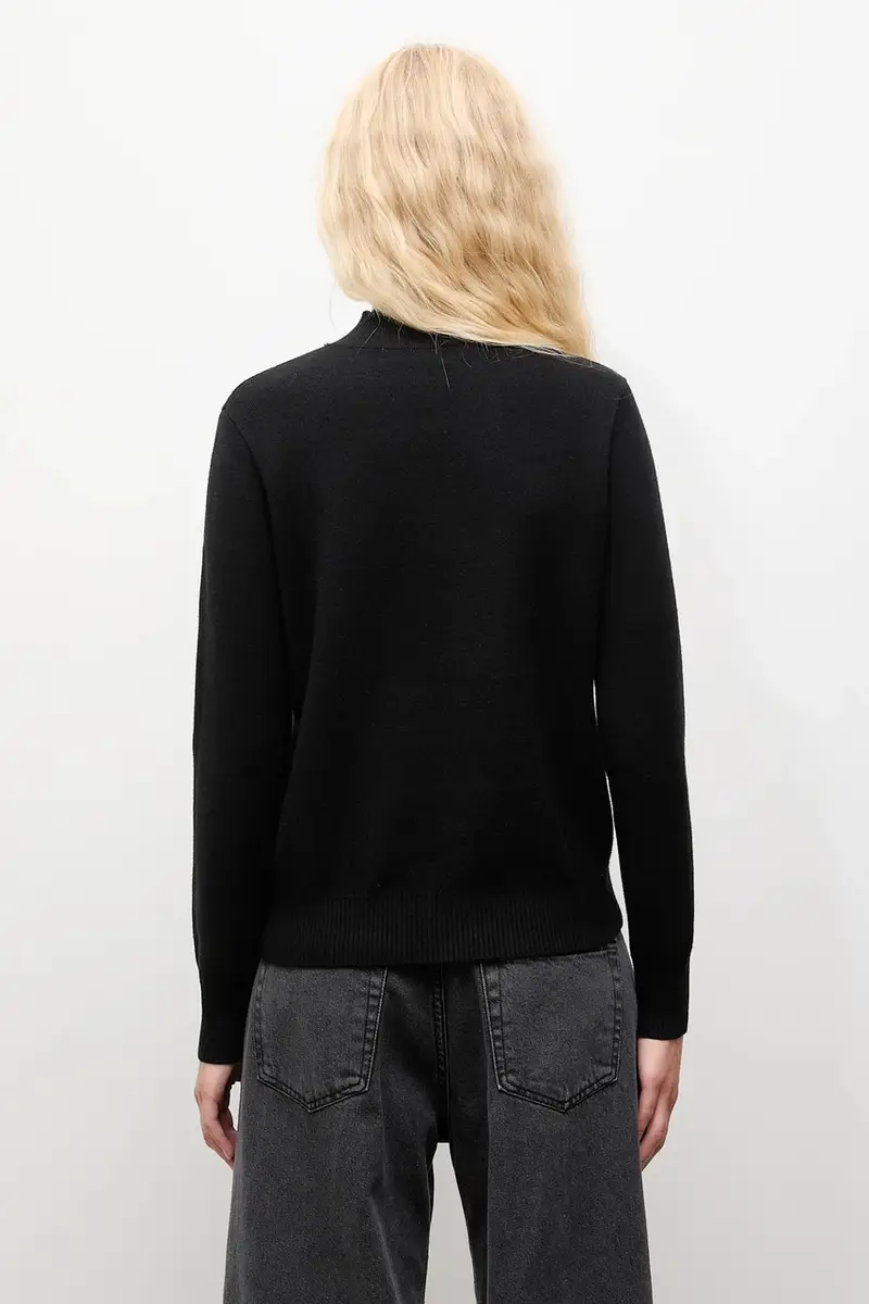 maglione in cashemire donna colore nero miniatura 3