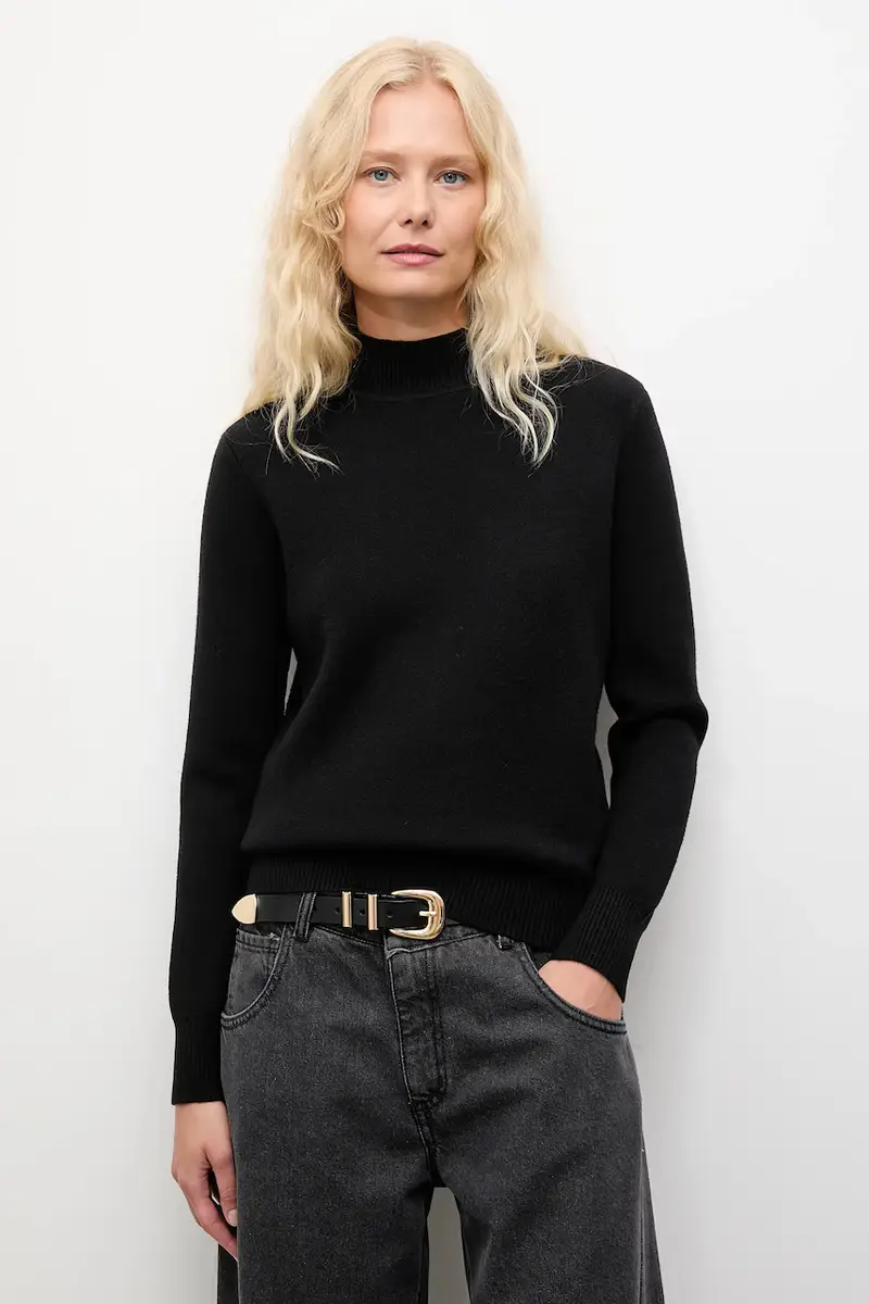 maglione in cashemire donna colore nero miniatura 4