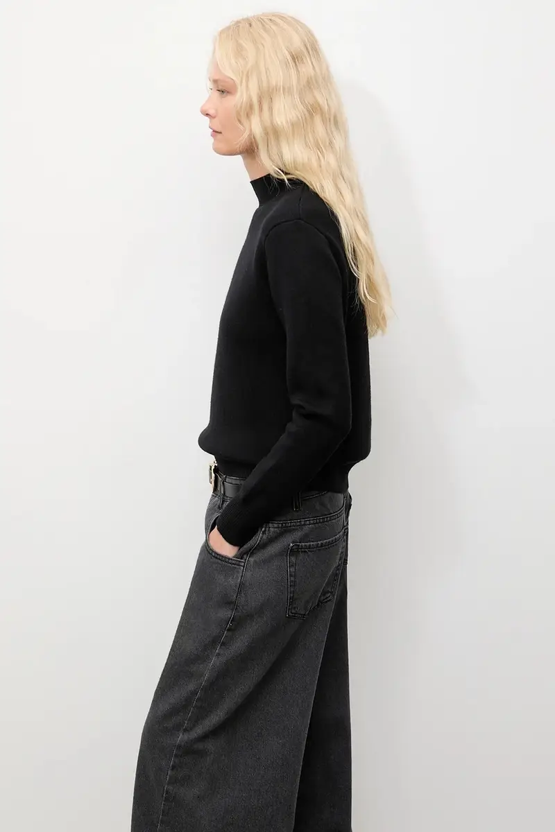 maglione in cashemire donna colore nero miniatura 5