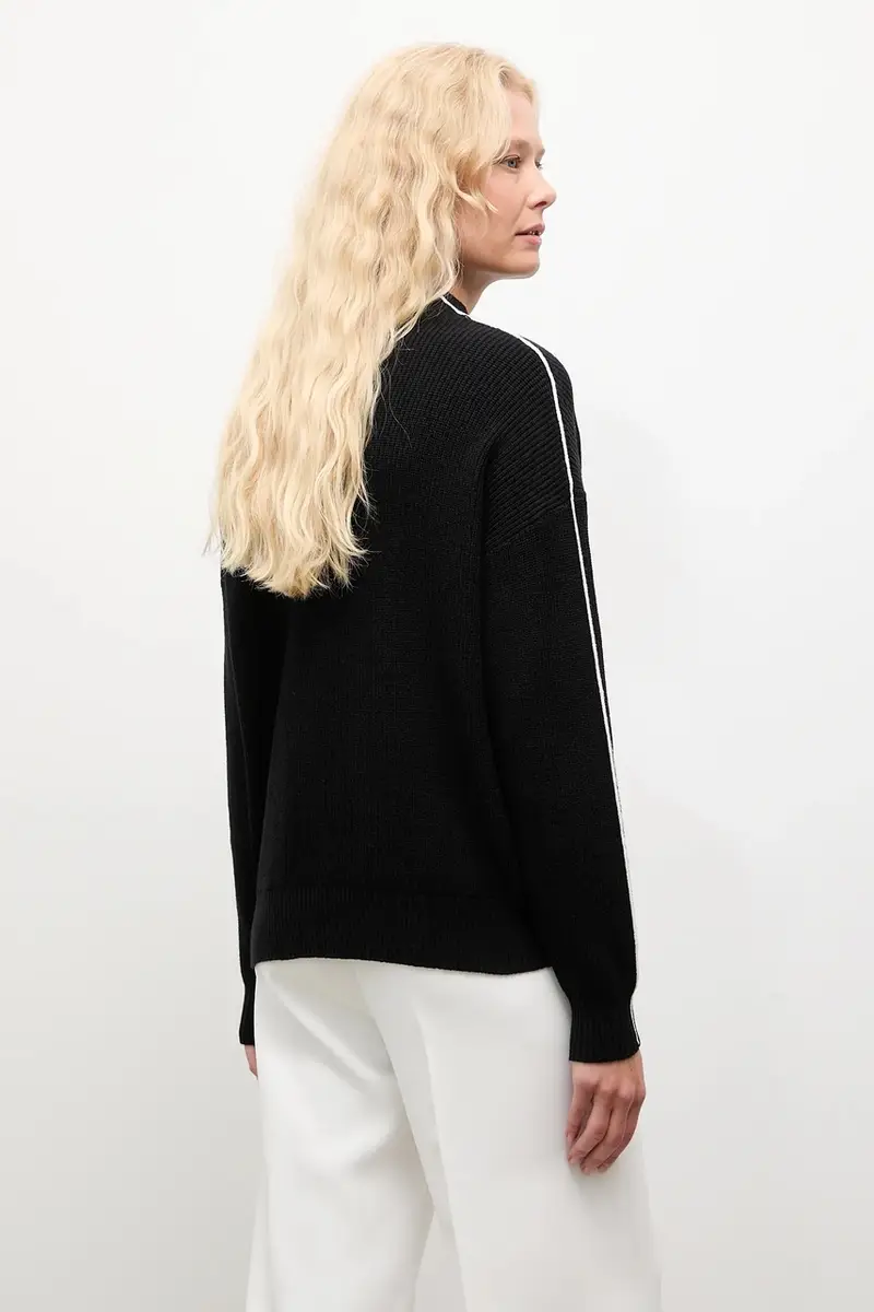 maglione in cashemire donna colore nero miniatura 3