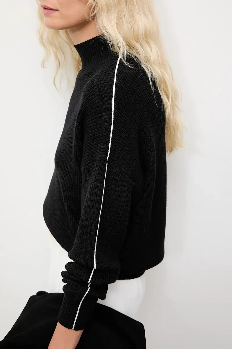 maglione in cashemire donna colore nero miniatura 4