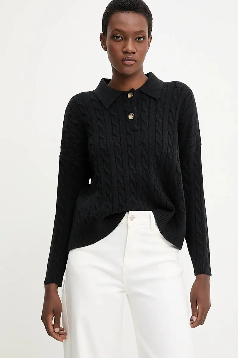 maglione in cashemire donna colore nero miniatura 4