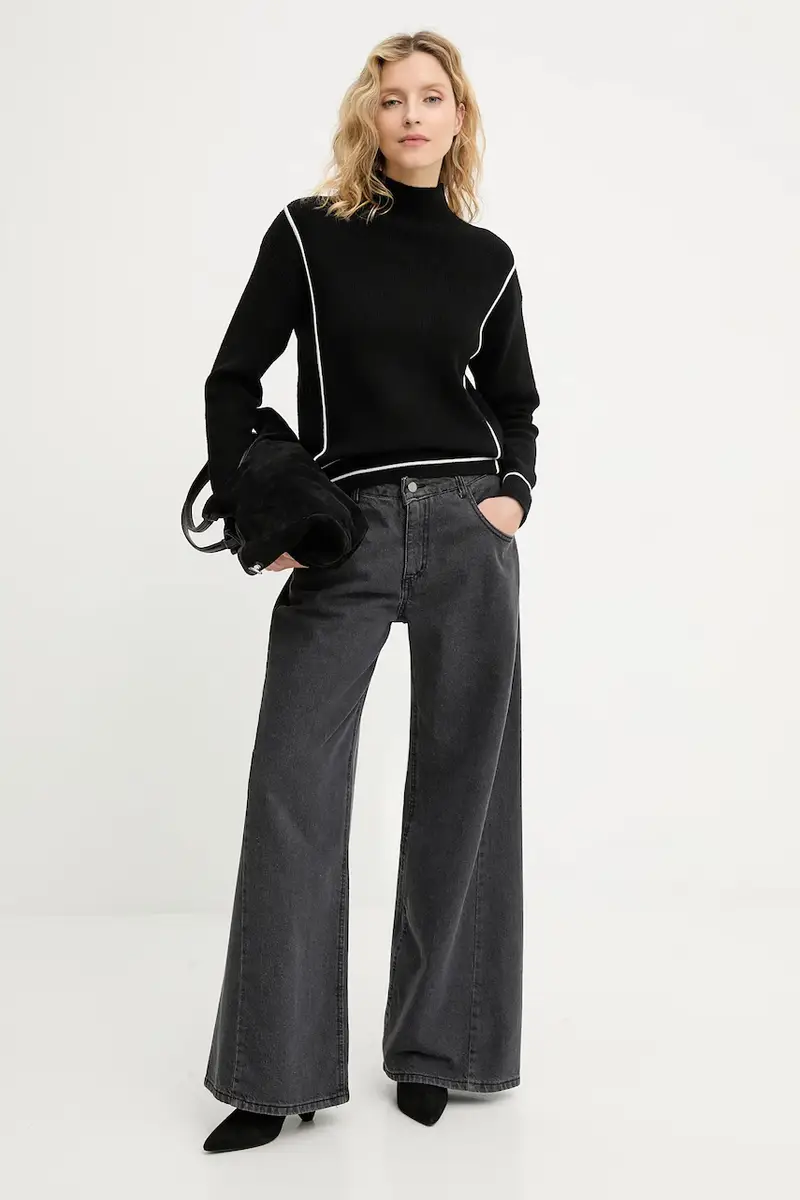 maglione in cashemire donna colore nero miniatura 2