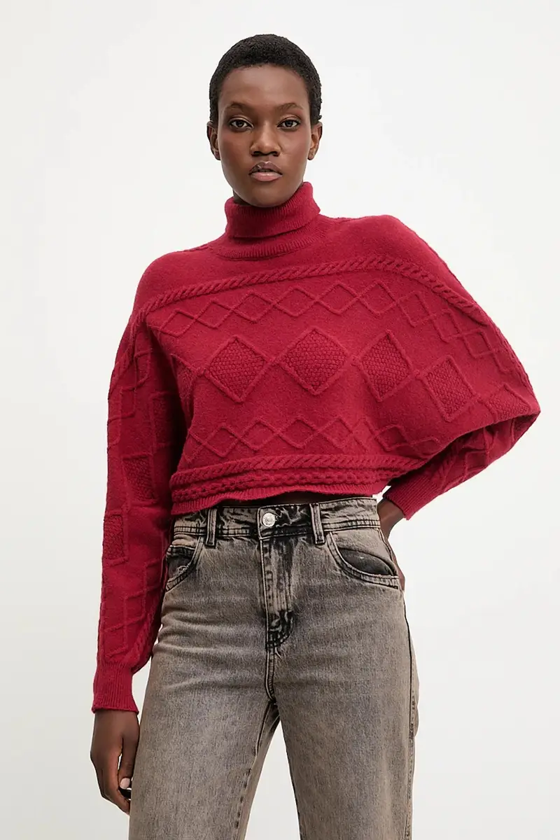 maglione in cashemire donna colore rosso miniatura 3