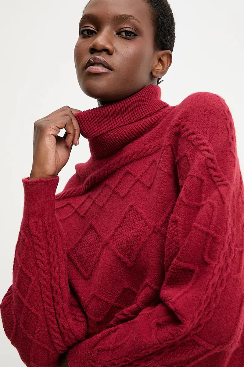 maglione in cashemire donna colore rosso miniatura 4