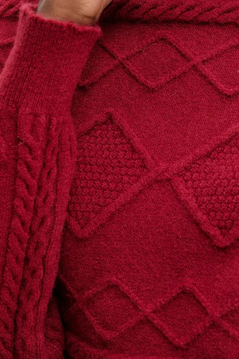 maglione in cashemire donna colore rosso miniatura 5