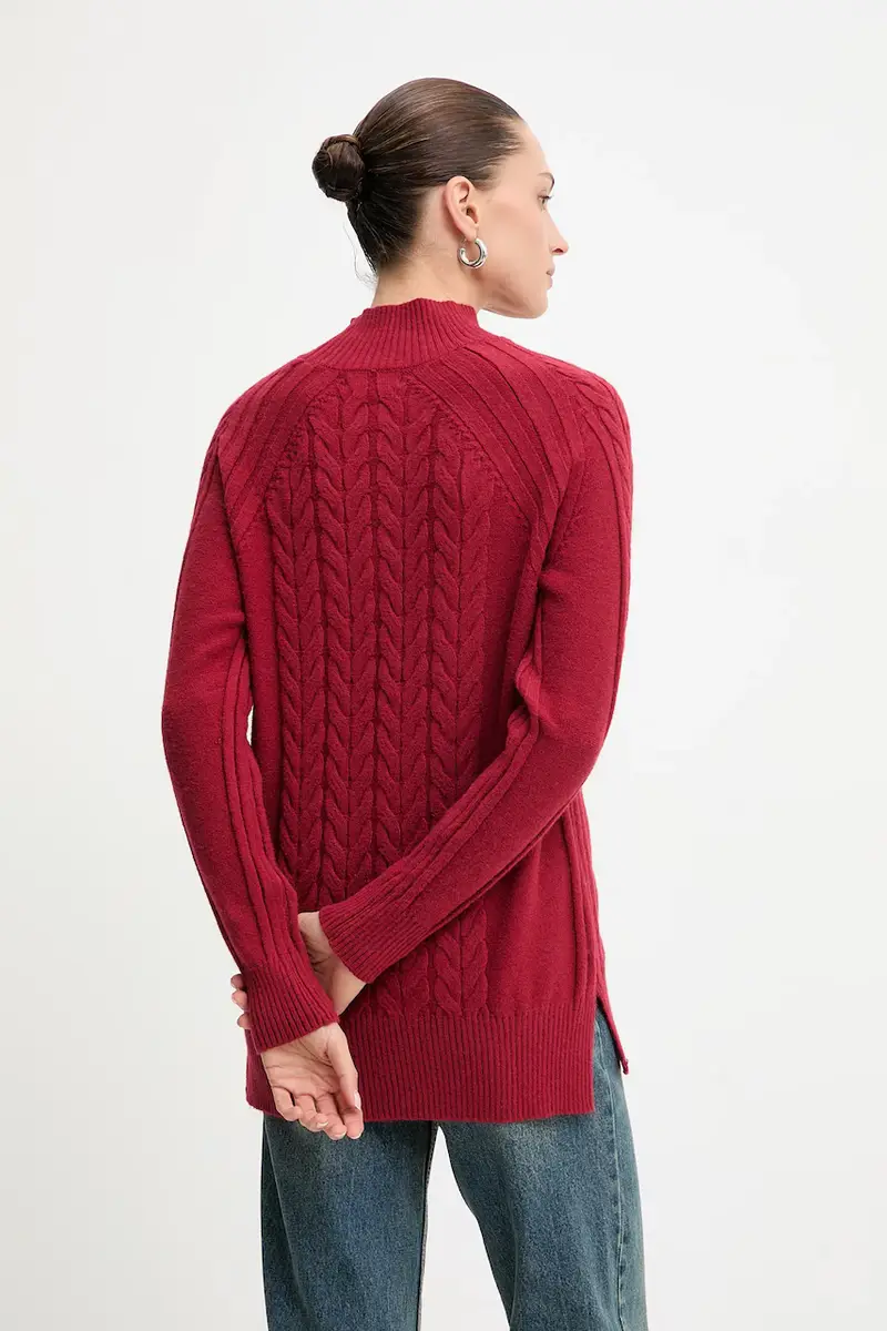 maglione in cashemire donna colore rosso miniatura 3