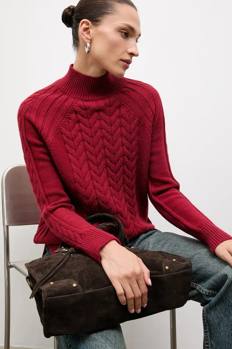 maglione in cashemire donna colore rosso