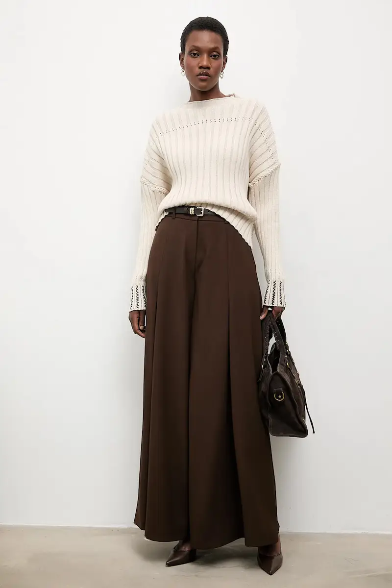 maglione in cotone donna colore beige miniatura 2