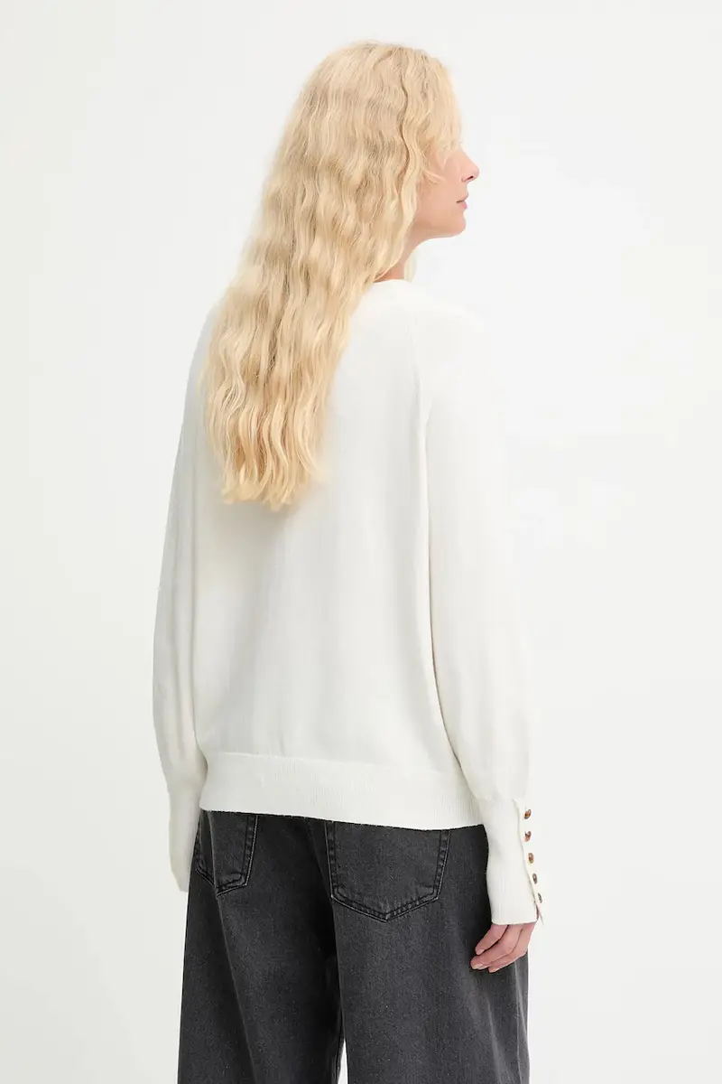 maglione in lana donna colore beige miniatura 3