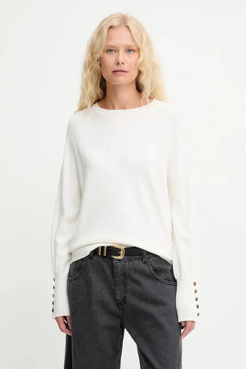 maglione in lana donna colore beige miniatura 4