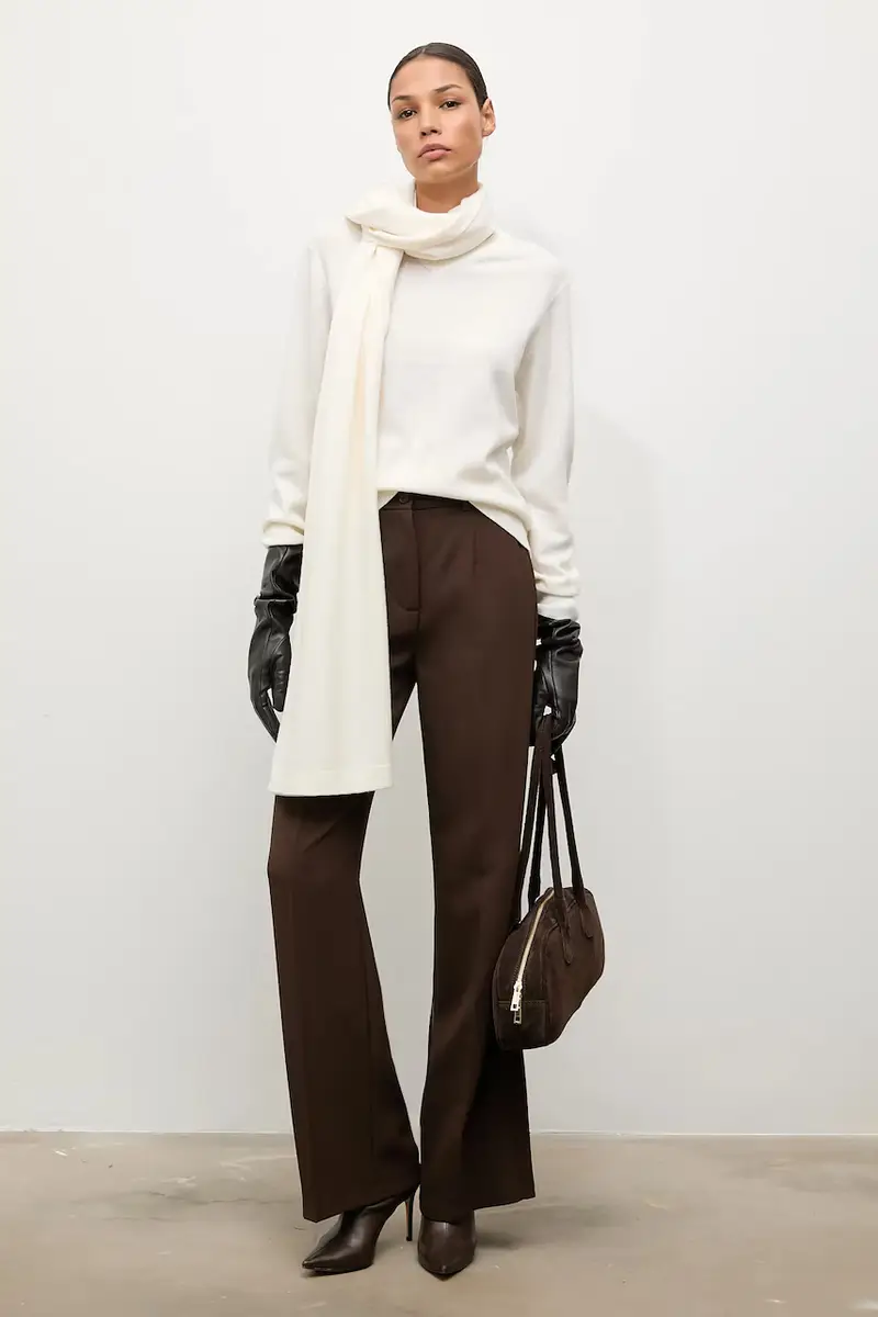 maglione in lana donna colore beige miniatura 2