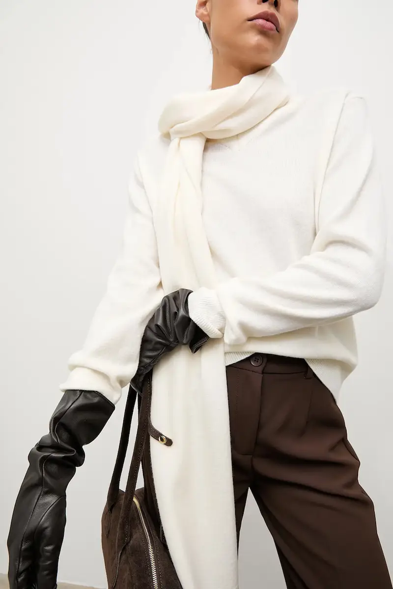 maglione in lana donna colore beige miniatura 4