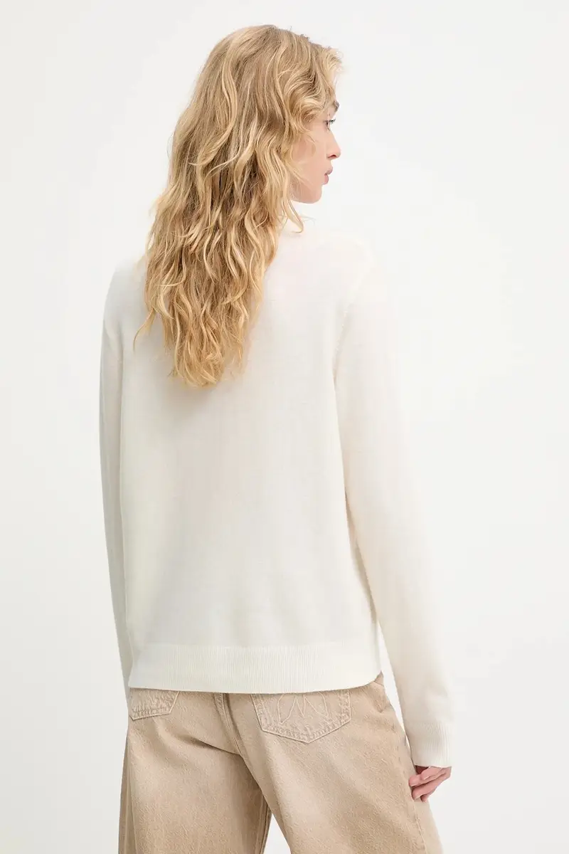 maglione in lana donna colore beige miniatura 3