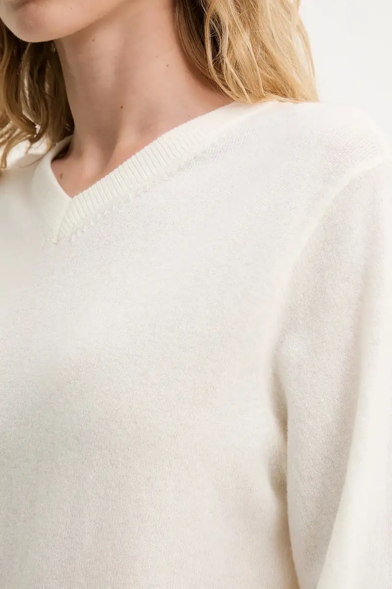 maglione in lana donna colore beige miniatura 5