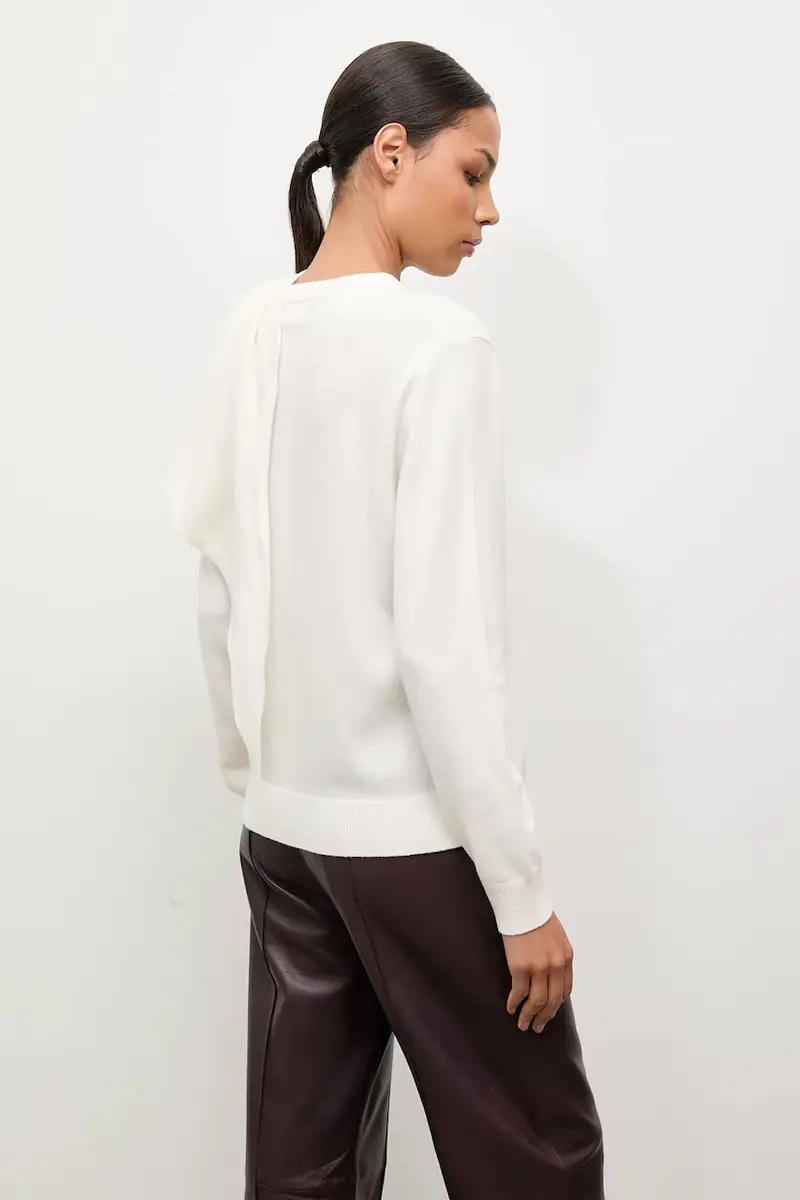 maglione in lana donna colore beige miniatura 3