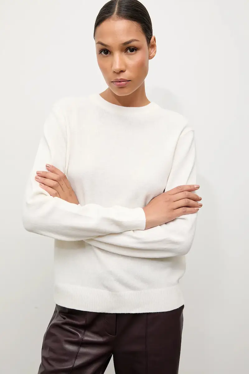 maglione in lana donna colore beige miniatura 4