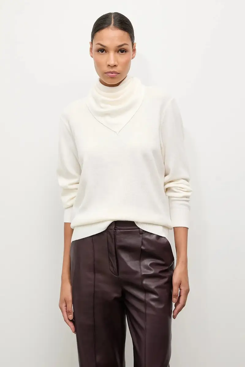 maglione in lana donna colore beige miniatura 5