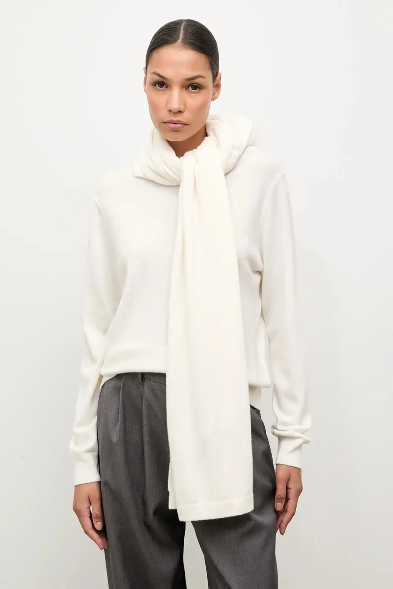 maglione in lana donna colore beige miniatura 3