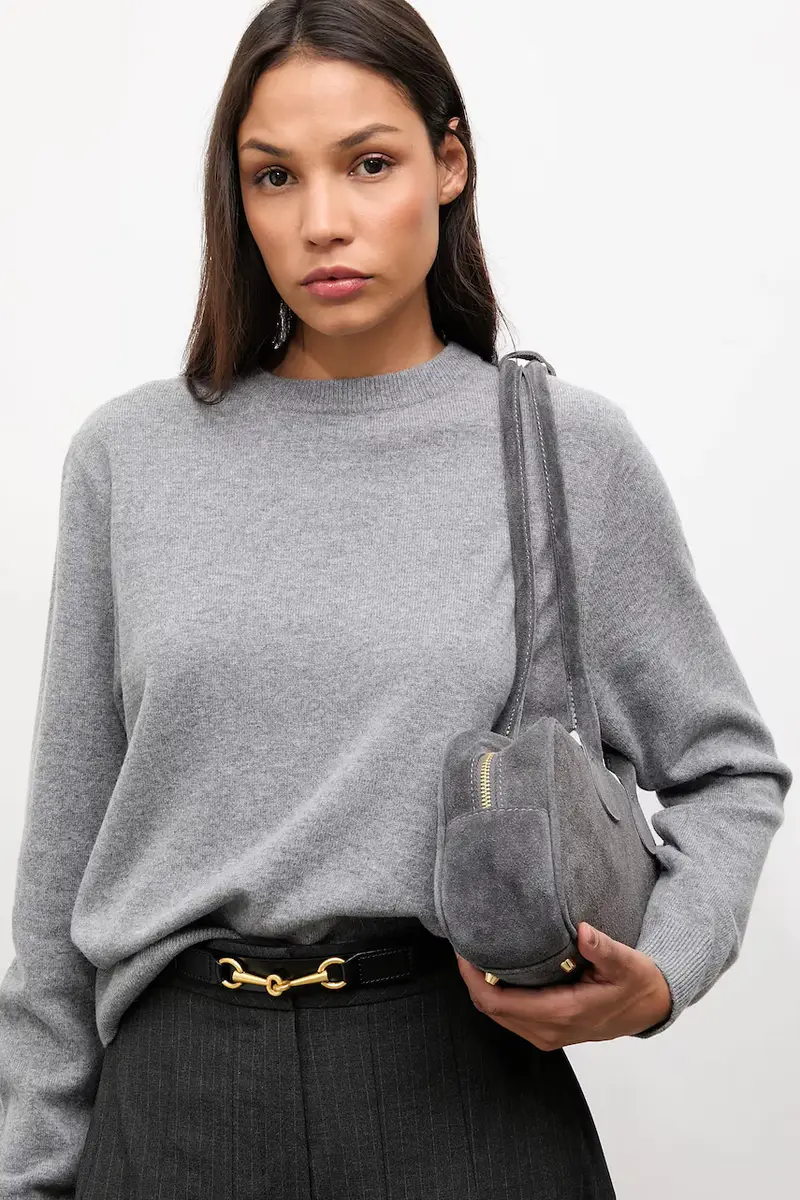 maglione in lana donna colore grigio miniatura 4