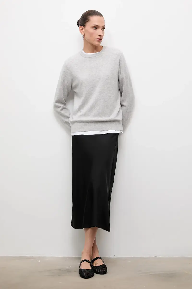 maglione in lana donna colore grigio miniatura 2