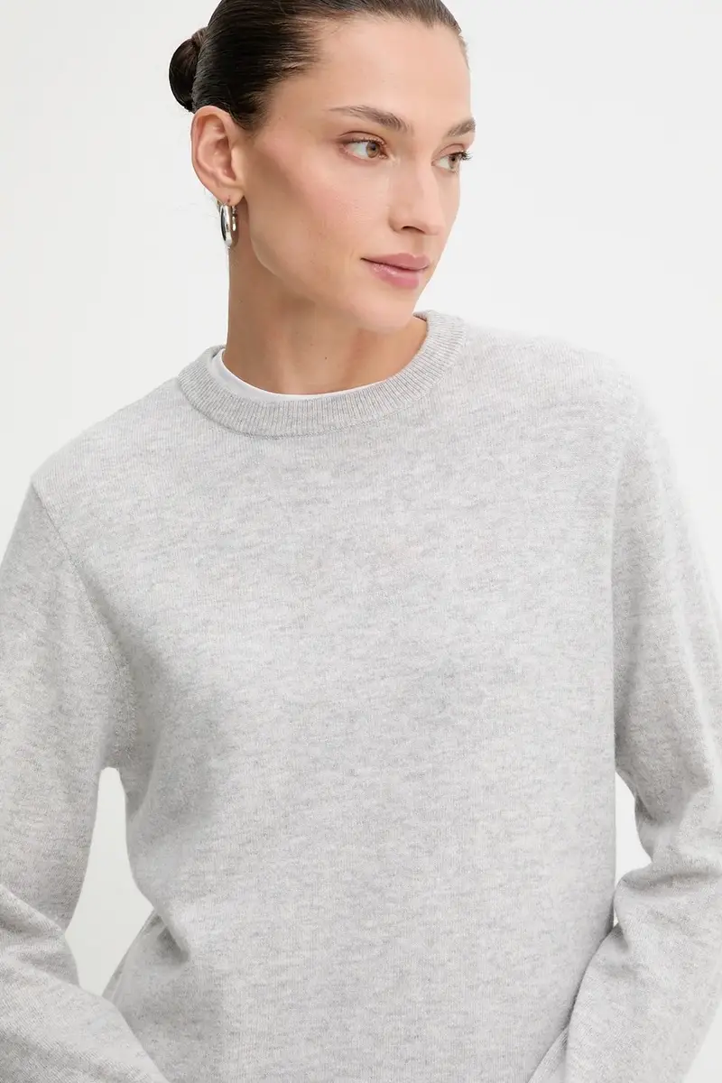maglione in lana donna colore grigio miniatura 4
